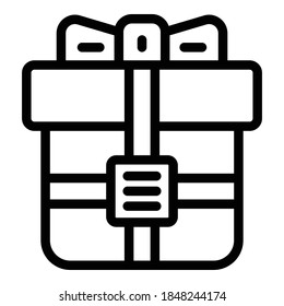 Sorpresa con icono de cinta. Sorpresa de contorno con icono de vector de cinta para el diseño web aislado en fondo blanco