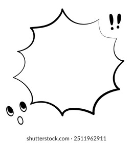 Surprise speech bubble Face black and white