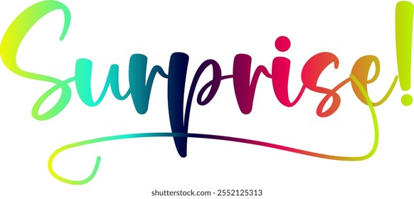 Surprise! text, gradient color Surprise! text