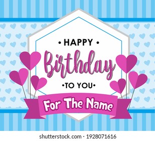 Surprise theme happy birthday card illustration