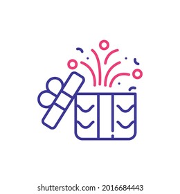 Surprise vector 2 colours icon style illustration. EPS 10 file 