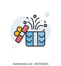 Ilustración de estilo de icono de contorno rellenado por vector de sorpresa. archivo EPS 10 