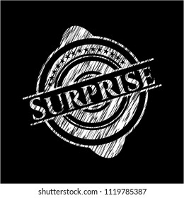 Surprise written with chalkboard texture