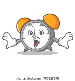 Surprised alarm clock mascot cartoon