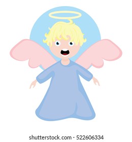 Surprised angel vector icon