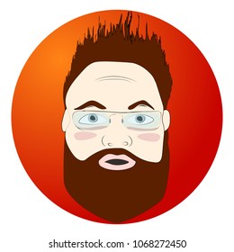 Surprised angry man on a red background