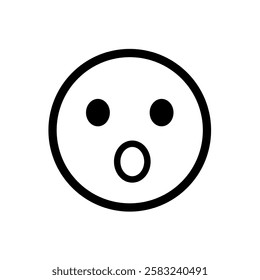surprised, astonished - vector icon, emoticon