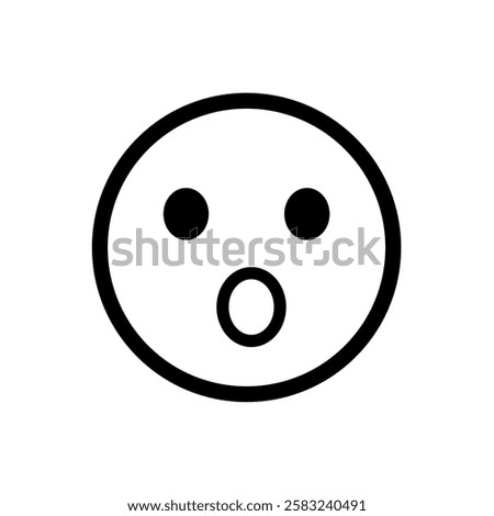 surprised, astonished - vector icon, emoticon