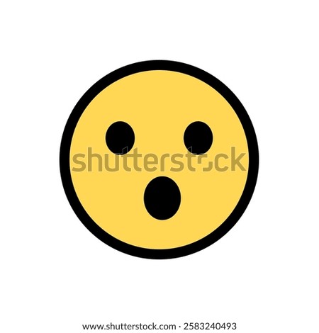 surprised, astonished - vector icon, emoticon