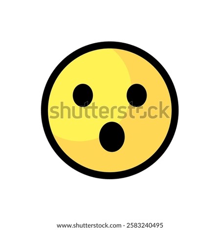 surprised, astonished - vector icon, emoticon