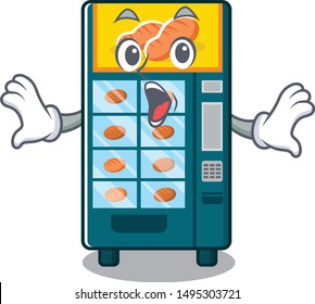 Surprised bakery vending machine in a mascot