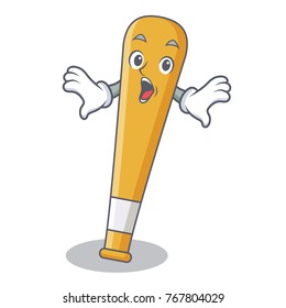 Surprised baseball bat character cartoon