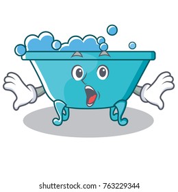Surprised bathtub character cartoon style