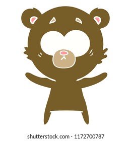 surprised bear flat color style cartoon