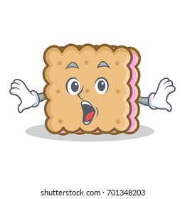 Surprised biscuit cartoon character style