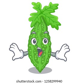 Surprised bitter melon character on vegetables fresh