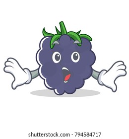 Surprised blackberry mascot cartoon style