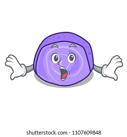 Surprised blueberry roll cake mascot cartoon