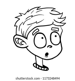 surprised boy cartoon illustration isolated on white