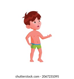 surprised boy kid saw big water slide cartoon vector. surprised boy kid saw big water slide character. isolated flat cartoon illustration