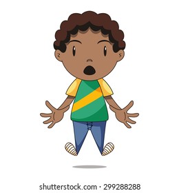 Surprised boy, vector illustration