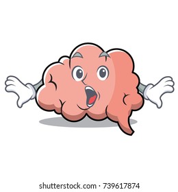 Surprised brain character cartoon mascot