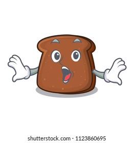 Surprised brown bread mascot cartoon