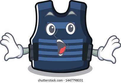 Surprised bulletprof vest hanger on character wall