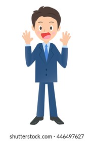 Surprised businessman, male company employee of illustration material