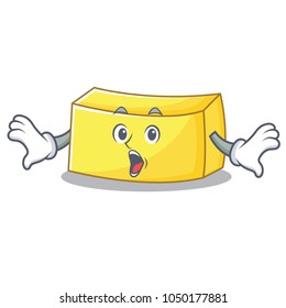 Surprised butter mascot cartoon style