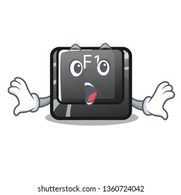 Surprised button f1 cartoon on the keyboard