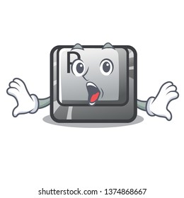 Surprised button P isolated with the character