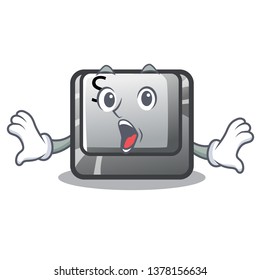 Surprised button S on a computer cartoon
