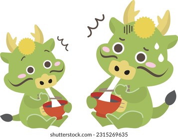 Surprised by a dragon choking on mochi