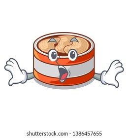 Surprised canned tuna in the cartoon shape