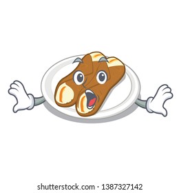 Surprised cannoli isolated with in the character