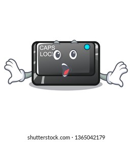 Surprised capslock button attached to mascot keyboard
