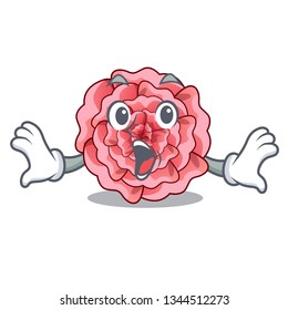 Surprised carnations flower isolated with the cartoon