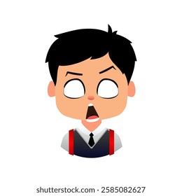Surprised Cartoon Boy, Shocked student receiving unexpected exam score, Emoji Boys School