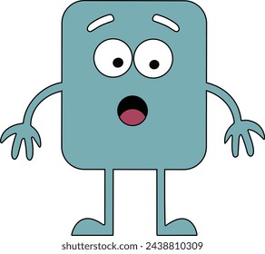 Personaje de dibujos animados sorprendido con expresión de conmoción