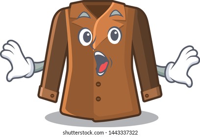 Surprised cartoon coat kept in a closet