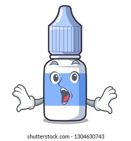 Surprised cartoon eye drops on drug rack
