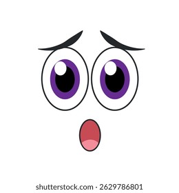 Surprised cartoon face emoji. Vector illustration
