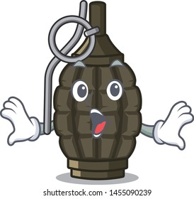Surprised cartoon grenade a in the bag