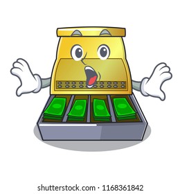 Surprised cash register with LCD display cartoon