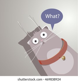 surprised cat. Cartoon style vector illustration