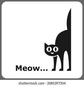 surprised cat icon in vector illustration for web design and children's clothing.