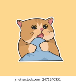 Surprised Cat Meme Vector Cute Illustration