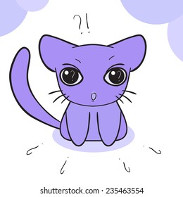 Surprised cat. Vector illustration.