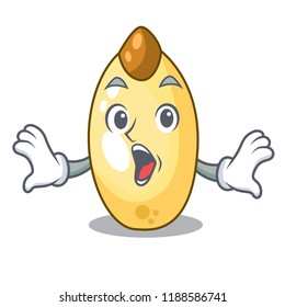 Surprised cedar pine nuts on a cartoon